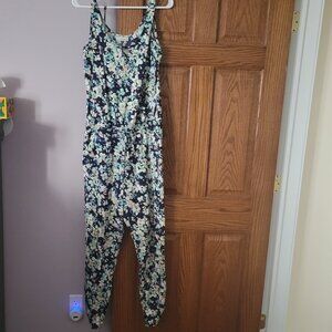 Satin floral jumpsuit